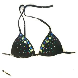 Black MISSME bikini top with rhinestones!